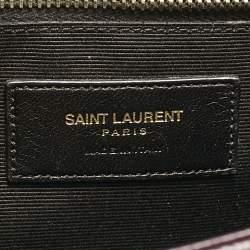 Pre Owned Saint Laurent Burgundy Chevron Leather Large Monogram Envelope Shoulder Bag