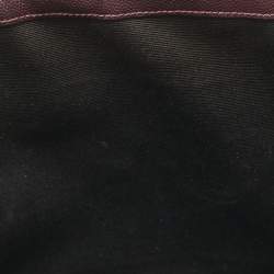 Pre Owned Saint Laurent Burgundy Chevron Leather Large Monogram Envelope Shoulder Bag