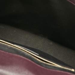 Pre Owned Saint Laurent Burgundy Chevron Leather Large Monogram Envelope Shoulder Bag
