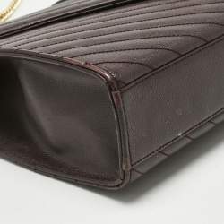 Pre Owned Saint Laurent Burgundy Chevron Leather Large Monogram Envelope Shoulder Bag