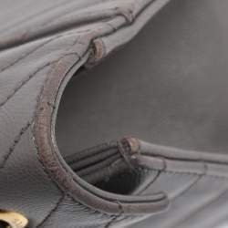 Pre Owned Saint Laurent Grey Matelasse Leather Large Monogram Envelope Shoulder Bag