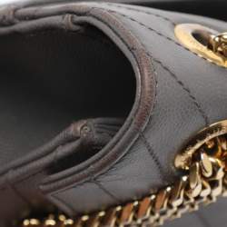 Pre Owned Saint Laurent Grey Matelasse Leather Large Monogram Envelope Shoulder Bag