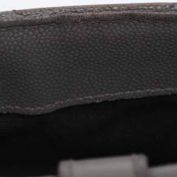 Pre Owned Saint Laurent Grey Matelasse Leather Large Monogram Envelope Shoulder Bag