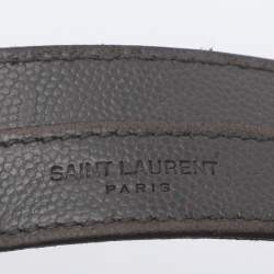 Pre Owned Saint Laurent Grey Matelasse Leather Large Monogram Envelope Shoulder Bag