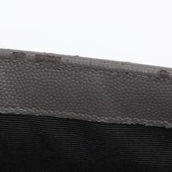 Pre Owned Saint Laurent Grey Matelasse Leather Large Monogram Envelope Shoulder Bag