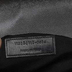 Pre Owned Saint Laurent Grey Matelasse Leather Large Monogram Envelope Shoulder Bag