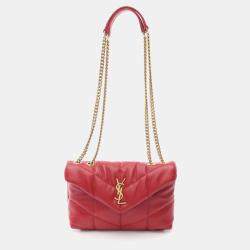 Pre Owned Saint Laurent Paris Puffer Toy Red Leather Shoulder Bag
