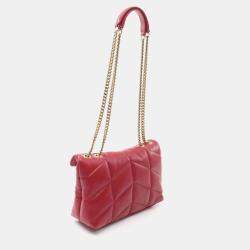 Pre Owned Saint Laurent Paris Puffer Toy Red Leather Shoulder Bag