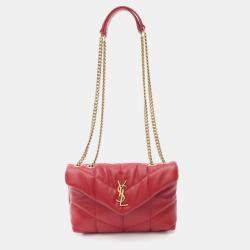 Pre Owned Saint Laurent Paris Puffer Toy Red Leather Shoulder Bag