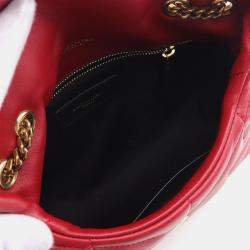 Pre Owned Saint Laurent Paris Puffer Toy Red Leather Shoulder Bag