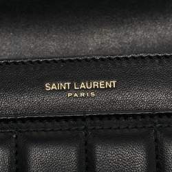 Pre Owned Saint Laurent Black Quilted Leather Le Maillon Shoulder Bag
