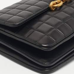 Pre Owned Saint Laurent Black Quilted Leather Le Maillon Shoulder Bag