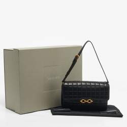 Pre Owned Saint Laurent Black Quilted Leather Le Maillon Shoulder Bag