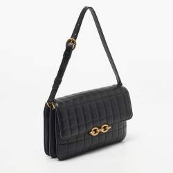 Pre Owned Saint Laurent Black Quilted Leather Le Maillon Shoulder Bag