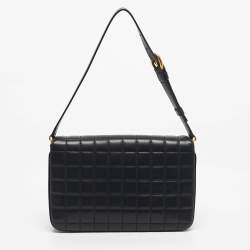 Pre Owned Saint Laurent Black Quilted Leather Le Maillon Shoulder Bag