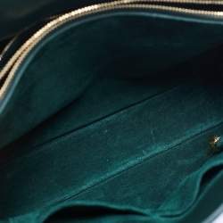 Pre Owned Saint Laurent Green Leather Small Classic Sac De Jour Tote