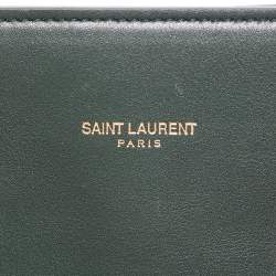 Pre Owned Saint Laurent Green Leather Small Classic Sac De Jour Tote