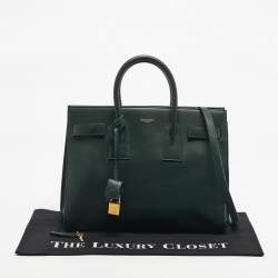 Pre Owned Saint Laurent Green Leather Small Classic Sac De Jour Tote