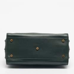 Pre Owned Saint Laurent Green Leather Small Classic Sac De Jour Tote