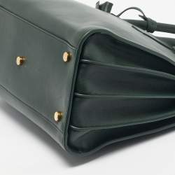 Pre Owned Saint Laurent Green Leather Small Classic Sac De Jour Tote