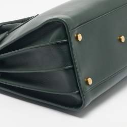 Pre Owned Saint Laurent Green Leather Small Classic Sac De Jour Tote