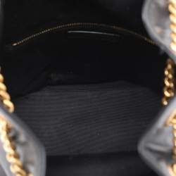 Pre Owned Saint Laurent Paris Black Leather Joe Drawstring Backpack
