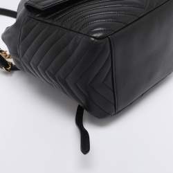 Pre Owned Saint Laurent Paris Black Leather Joe Drawstring Backpack