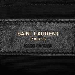 Pre Owned Saint Laurent Paris Black Leather Joe Drawstring Backpack