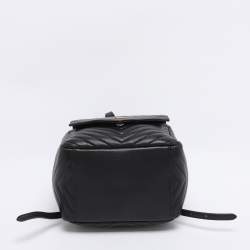 Pre Owned Saint Laurent Paris Black Leather Joe Drawstring Backpack