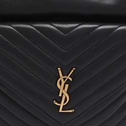 Pre Owned Saint Laurent Paris Black Leather Joe Drawstring Backpack