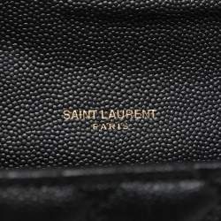 Pre Owned Saint Laurent Black Mix Matelassé Leather Medium Envelope Chain Bag