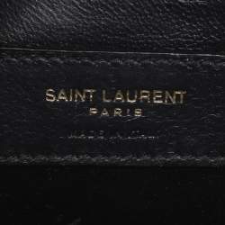 Pre Owned Saint Laurent Black Mix Matelassé Leather Medium Envelope Chain Bag