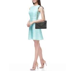 Pre Owned Saint Laurent Black Mix Matelassé Leather Medium Envelope Chain Bag