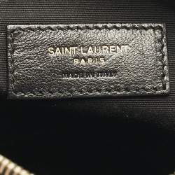 Pre Owned Saint Laurent Black Matelassé Leather Lou Camera Crossbody Bag