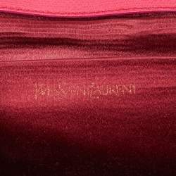 Pre Owned Saint Laurent Fuchsia Textured Leather Ligne Y Clutch