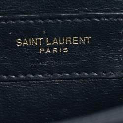Pre Owned Saint Laurent Black Leather Small Monogram Kate Chain Bag