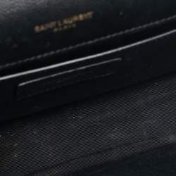 Pre Owned Saint Laurent Black Leather Small Monogram Kate Chain Bag