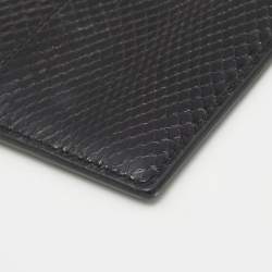 Pre Owned Saint Laurent Black Snakeskin Slim Chain Pouch 