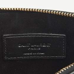 Pre Owned Saint Laurent Black Snakeskin Slim Chain Pouch 