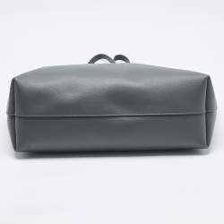 Pre Owned حقيبة تسوق شرق/غرب سان لوران جلد رمادي عاصف بحجم كبير