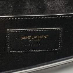 Pre Owned Saint Laurent Black Patent Leather Monogram Kate Tassel Clutch