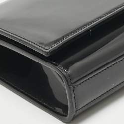 Pre Owned Saint Laurent Black Patent Leather Monogram Kate Tassel Clutch