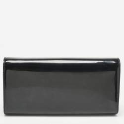 Pre Owned Saint Laurent Black Patent Leather Monogram Kate Tassel Clutch
