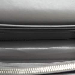 Pre Owned Saint Laurent Grey Croc Embossed Leather Mini Sunset Chain Bag