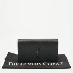 Pre Owned Saint Laurent Black Leather Kate Clutch
