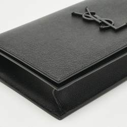 Pre Owned Saint Laurent Black Leather Kate Clutch