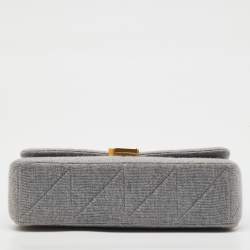 Pre Owned Saint Laurent Grey Jersey Fabric Medium Jamie Shoulder Bag