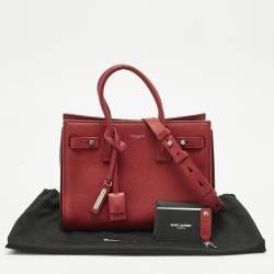 Pre Owned Saint Laurent Red Leather Baby Classic Sac De Jour Tote