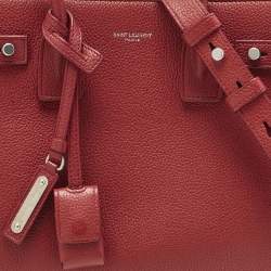 Pre Owned Saint Laurent Red Leather Baby Classic Sac De Jour Tote