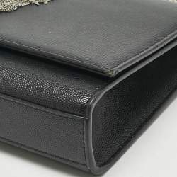 Pre Owned Saint Laurent Black Leather Medium Kate Tassel Shoulder Bag